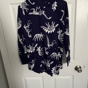 Dinosaur Fossil Patterned Hoodie